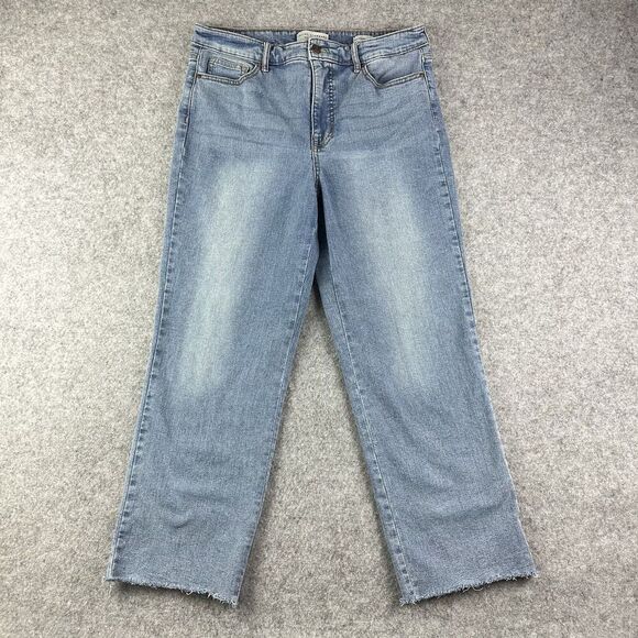 Social Standard Sanctuary Jeans Womens 12 High Rise Crop Straight Raw Hem Boho* - Picture 1 of 16
